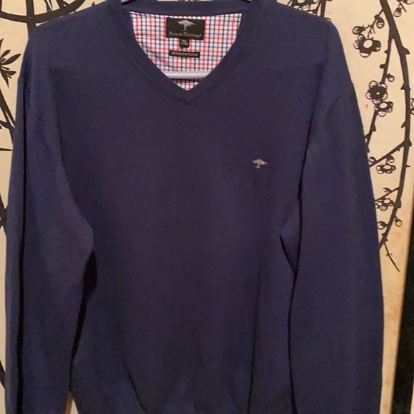 Fynch-Hatton Men’s Knitted Jumper With V-Neck Golf - Picture 7 of 16
